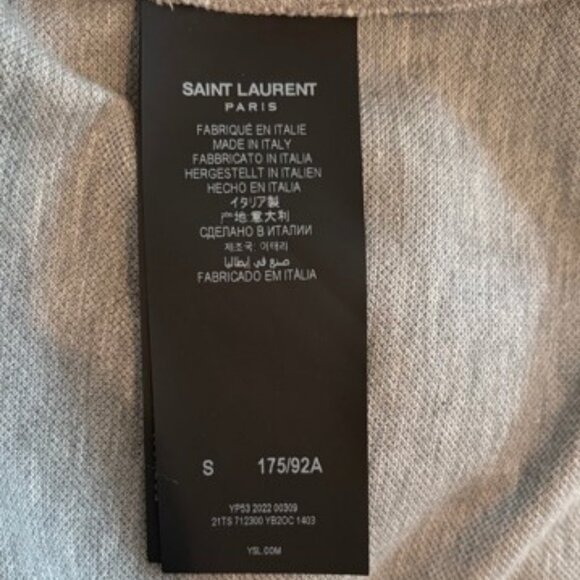 Saint Laurent Paris grey Cassandre polo shirt size S - Picture 6 of 6